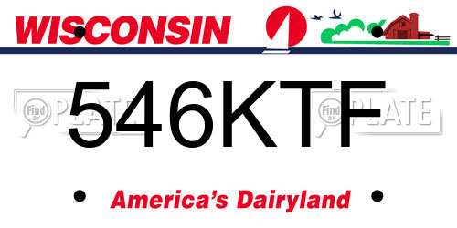 546KTF Wisconsin License Plate