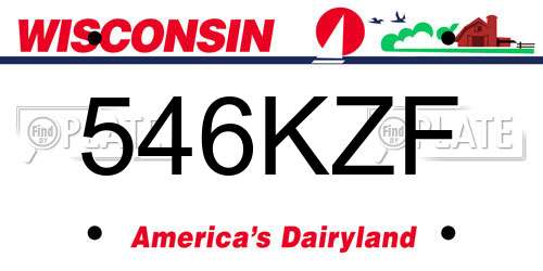 546KZF Wisconsin License Plate