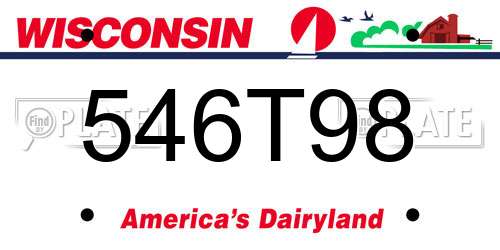 546T98 Wisconsin License Plate