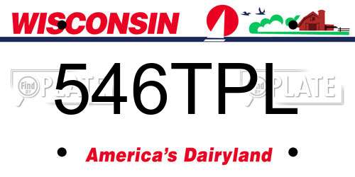 546TPL Wisconsin License Plate