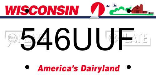 546UUF Wisconsin License Plate