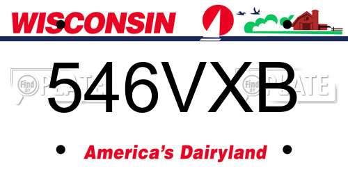 546VXB Wisconsin License Plate