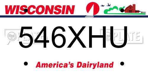 546XHU Wisconsin License Plate