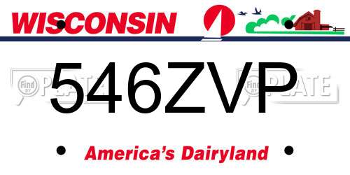 546ZVP Wisconsin License Plate
