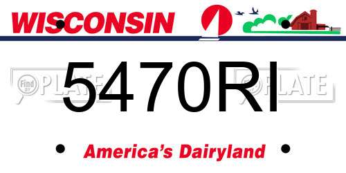 5470RI Wisconsin License Plate