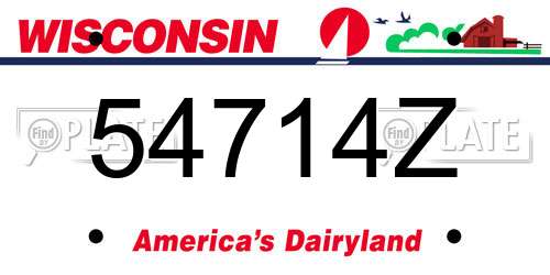 54714Z Wisconsin License Plate