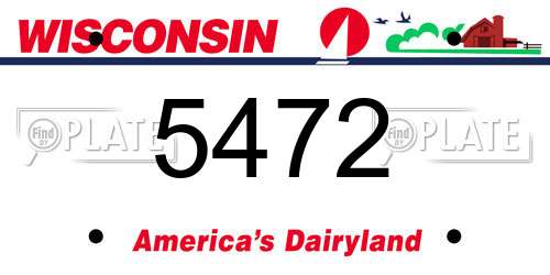 5472 Wisconsin License Plate