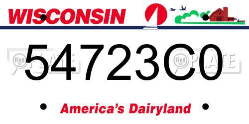 54723C0 Wisconsin License Plate