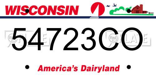 54723CO Wisconsin License Plate