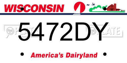 5472DY Wisconsin License Plate