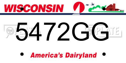 5472GG Wisconsin License Plate
