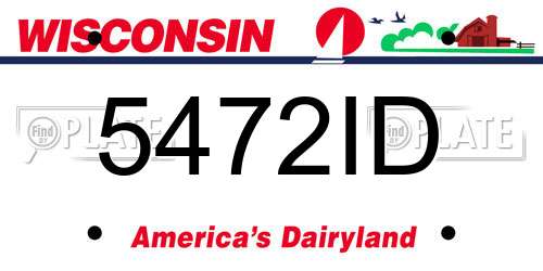 5472ID Wisconsin License Plate