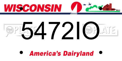5472IO Wisconsin License Plate