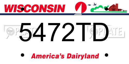5472TD Wisconsin License Plate