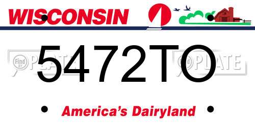 5472TO Wisconsin License Plate