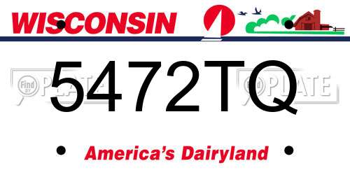 5472TQ Wisconsin License Plate