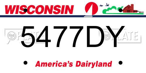 5477DY Wisconsin License Plate