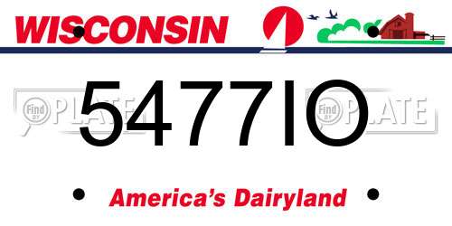 5477IO Wisconsin License Plate