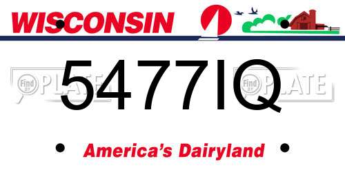 5477IQ Wisconsin License Plate