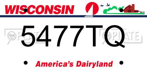 5477TQ Wisconsin License Plate