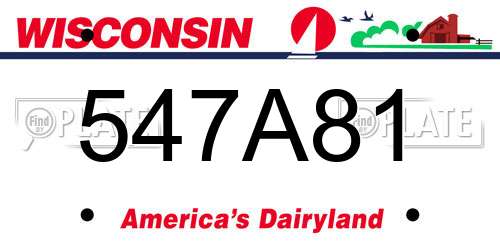 547A81 Wisconsin License Plate