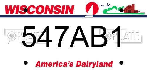547AB1 Wisconsin License Plate