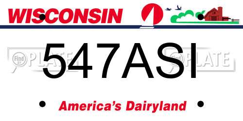 547ASI Wisconsin License Plate