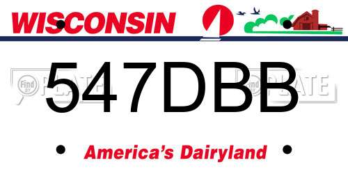 547DBB Wisconsin License Plate