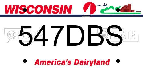 547DBS Wisconsin License Plate