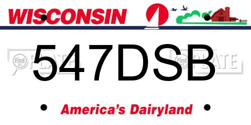 547DSB Wisconsin License Plate