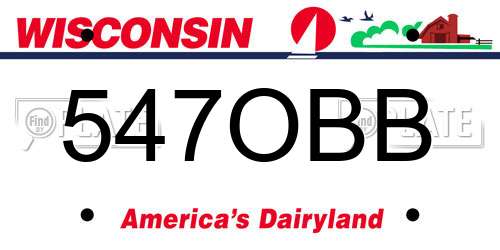 547OBB Wisconsin License Plate