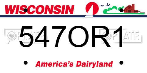 547OR1 Wisconsin License Plate
