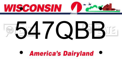 547QBB Wisconsin License Plate