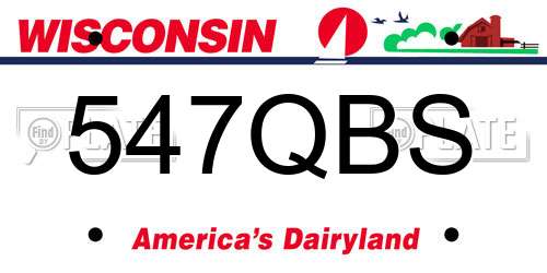 547QBS Wisconsin License Plate