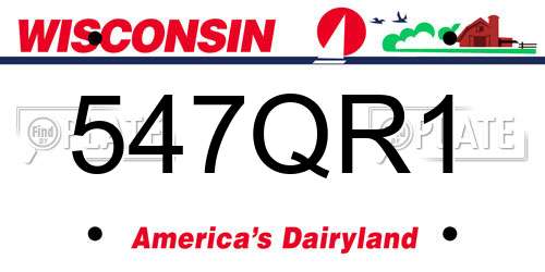 547QR1 Wisconsin License Plate