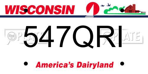547QRI Wisconsin License Plate
