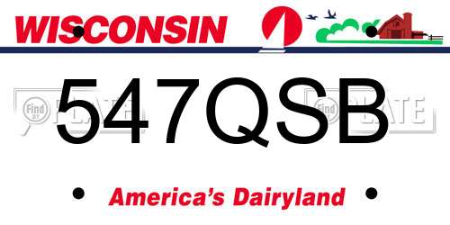 547QSB Wisconsin License Plate