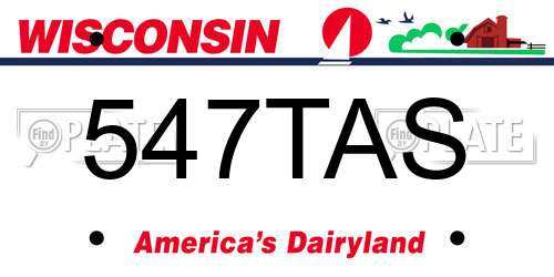 547TAS Wisconsin License Plate