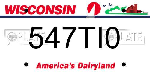 547TI0 Wisconsin License Plate