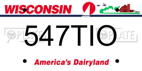 547TIO Wisconsin License Plate