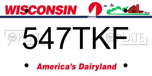 547TKF Wisconsin License Plate