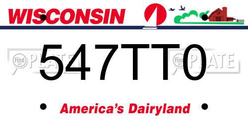 547TT0 Wisconsin License Plate
