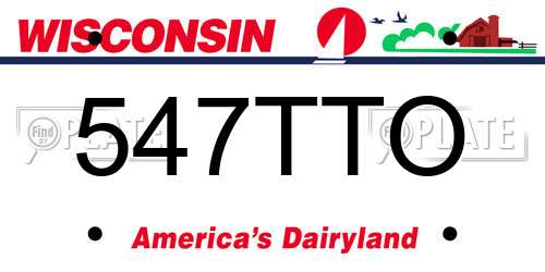 547TTO Wisconsin License Plate