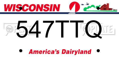 547TTQ Wisconsin License Plate