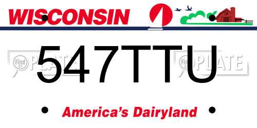 547TTU Wisconsin License Plate