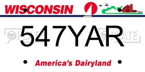 547YAR Wisconsin License Plate