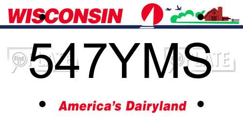 547YMS Wisconsin License Plate