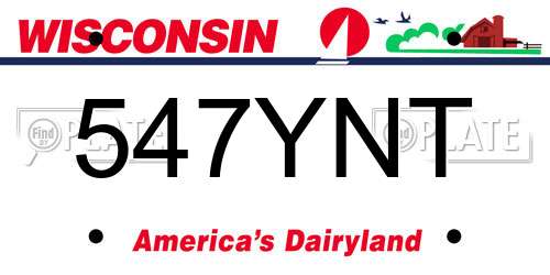 547YNT Wisconsin License Plate