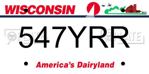 547YRR Wisconsin License Plate