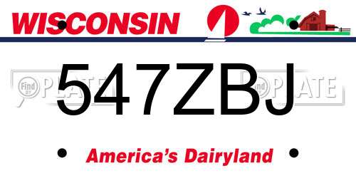 547ZBJ Wisconsin License Plate
